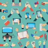 Set of hands flat design N2