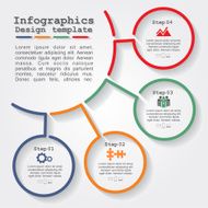Infographic report template with lines and icons Vector N39