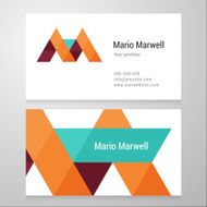 Modern letter M Business card template