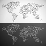 Vector Low Poly World Map Outline N2