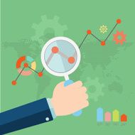 Growth chart with magnifying glass focusing on point N2