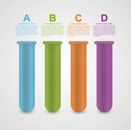 Modern infographic on medicine in the form of test tubes N3