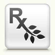 Square Button with Rx Green