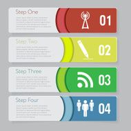 Design number banners template graphic or website layout N46