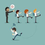 Businessmen with wind-up key N3