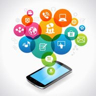 smartphone and abstract global computer network N2