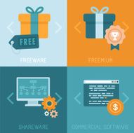 Vector different business models of distributing apps