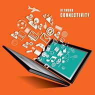 The absract of Network Connectivity concept vector N6