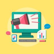 Flat design digital marketing concept N5