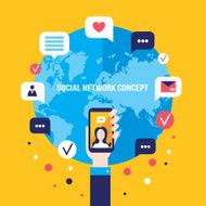 Social network concept Global communication infographic elements N7