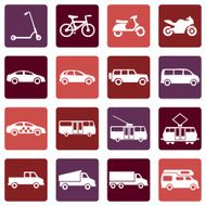 Vector Set of Ground Transportation Icons N10