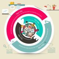 Circle Infographics with Top View Table