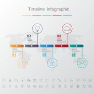 Shadow Design clean number timeline template graphic or website