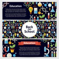 School Science and Education Vector Template Banners Set in Mode N2