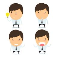 Businessman think cartoon emoticons N2