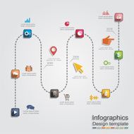 Infographic report template with lines and icons Vector N40