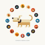 Set of flat design pet shop icons N4