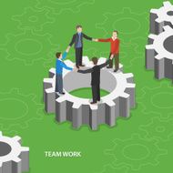 Team work flat isometric vector concept N2