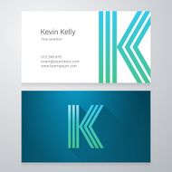 Letter K Business card template N2