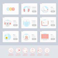 Responsive flat UI Icons elements for templates
