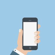 flat blank phone hold in hand
