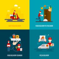 Food delivery concept icons set N2