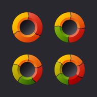 Circular Chart Template Set Vector N4