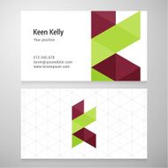 Modern letter K origami Business card template