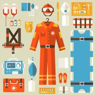 medical rescue uniform and first aid help equipment instruments N4