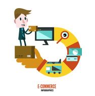 Business people and E-commerce info graphics