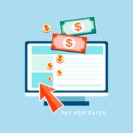 flat design web marketing pay per click