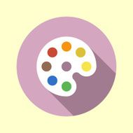 Palette icon Flat long shadow design N2