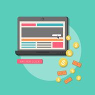 flat design web marketing pay per click N2