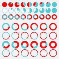 Set of brightly colored pie charts N2