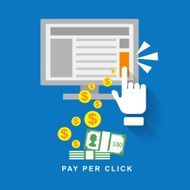flat design web marketing pay per click N3