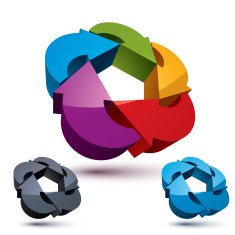 Looping arrows vector abstract symbol N4