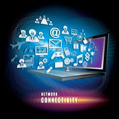 The absract of Network Connectivity concept vector N4