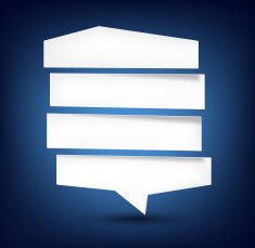 Paper white separated speech bubble N6