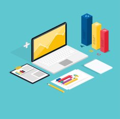 Web of analytics process with claptop and development website st N2
