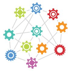 Flat connected gears