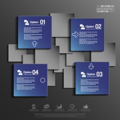 Abstract 3D paper Infographic N91