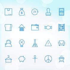 20 Trendy Thin Icons for web and mobile Set 21