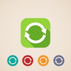 flat icons for web and mobile applications with reload arrows