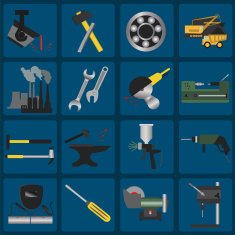 Set of metal working tools icons N3