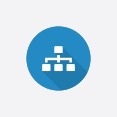 hierarchy Flat Blue Simple Icon with long shadow