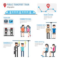 Public transport train infographics