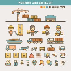 warehouse and logistics infographic elements N2
