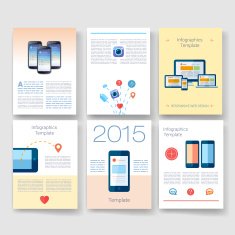 Templates Design Set of Web Mail Brochures Mobile Technology Infographic N460