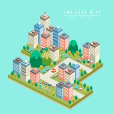 modern city 3d isometric infographic