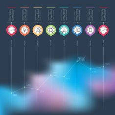 Business chart graph or presentation Vector infographics with i